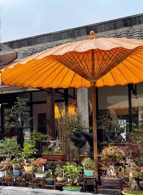 油纸伞大号户外庭院伞中式围炉煮茶伞氛围伞室外复古风国风遮阳伞
