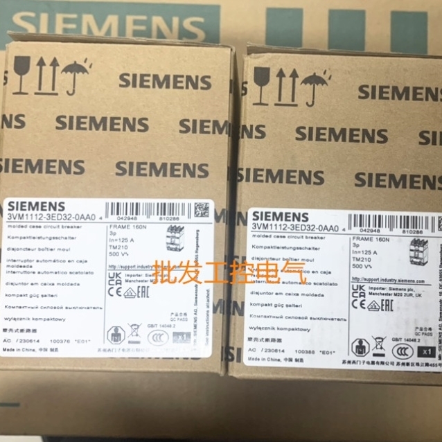【议价】正品 塑壳配电保护断路器3VM1112-3ED32-0AA0