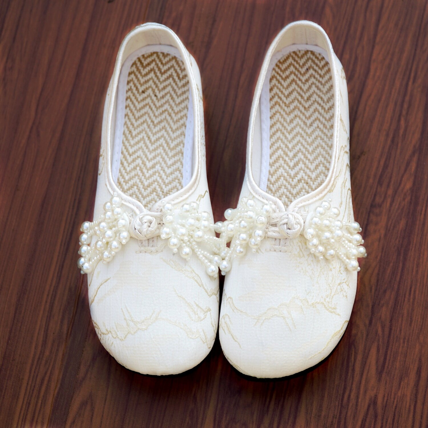 冬季旗袍汉服鞋民族风复古棉鞋毛口绣花鞋中国风中式加绒棉靴防滑