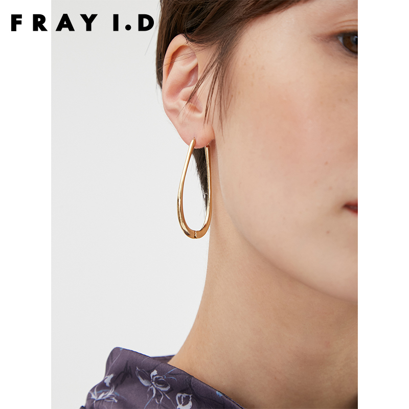FRAY I.D秋冬气质金属感椭圆耳钉时尚耳饰耳环FWGA225343