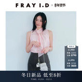I.D2025秋冬新品 简约时尚 透视无袖 FRAY 领带衬衫 上衣FWFB254166
