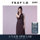 FRAY I.D春夏优雅复古V领印花褶皱无袖 连衣裙FWFO242058