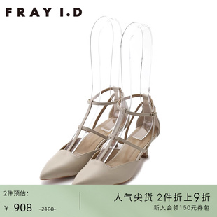 FRAY 高跟凉鞋 FWGS224318 I.D秋冬百搭尖头细带牛皮革单鞋