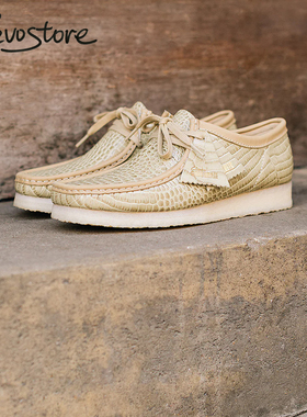 Clarks Wallabee Crocodile 鳄鱼纹 复古低帮男鞋运动休闲袋鼠鞋