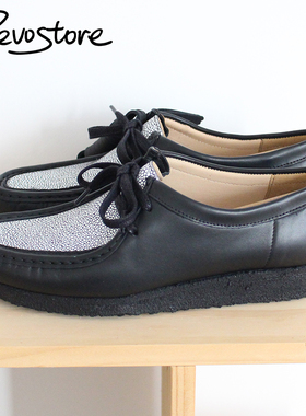 Maha x Clarks Wallabee 皮革复古低帮男女袋鼠鞋系带休闲运动鞋