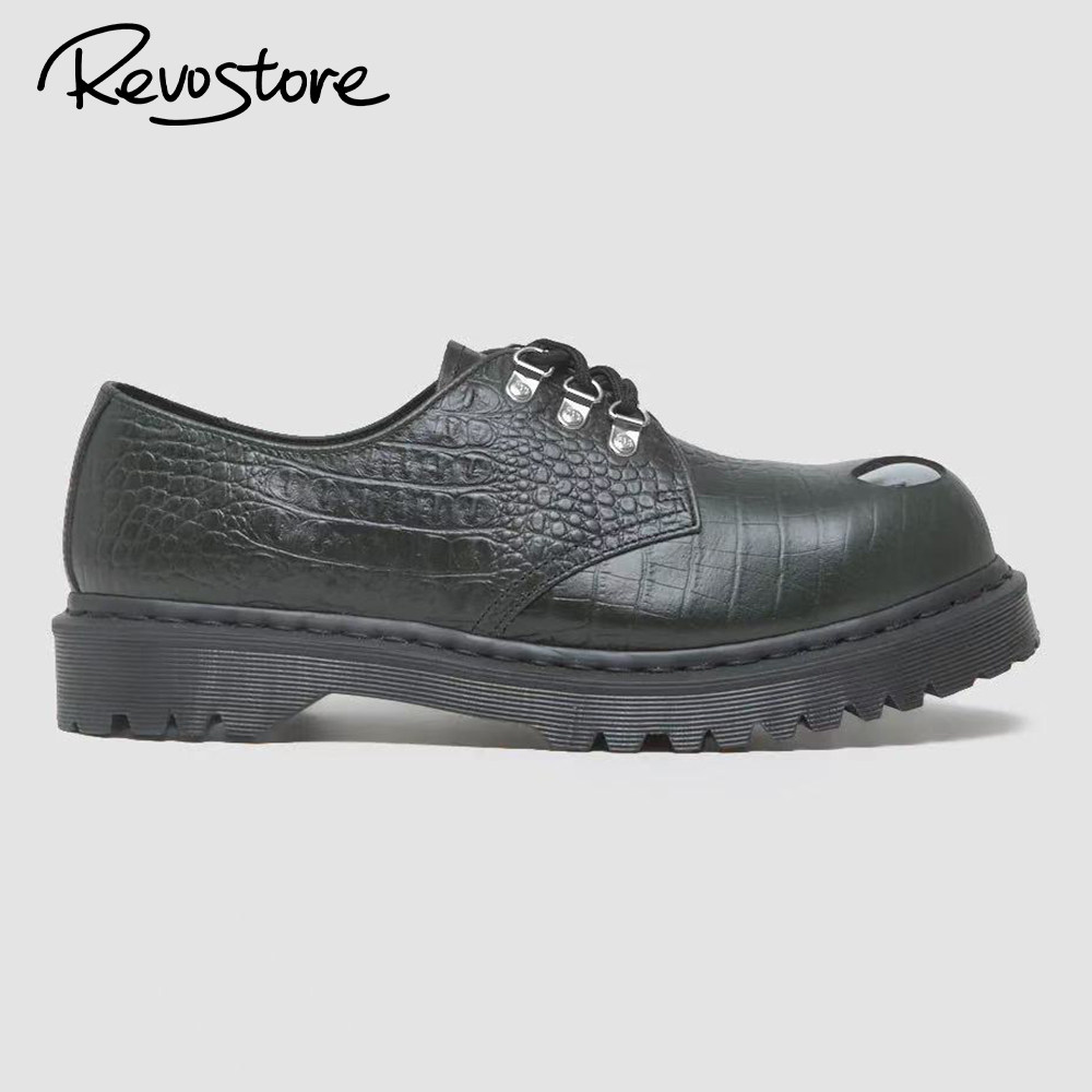 Dr.Martens 1461 Steel Toe 鳄鱼纹皮革钢头低帮男女马丁靴休闲鞋