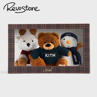 Kith Kithmas Set of 3 Plushes 圣诞驯鹿 小熊 雪人毛绒玩具套装