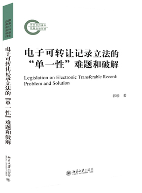 正版书籍 电子可转让记录立法的“单一性”难题和破解 郭瑜北京大学出版社9787301304594