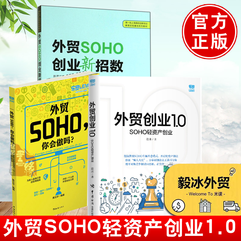 【冰大新书3册】毅冰SOHO外贸创业1.0 SOHO轻资产创业外贸SOHO创业新招数外贸SOHO你会做吗SOHO创业新人网络营销外贸创业教程书-封面