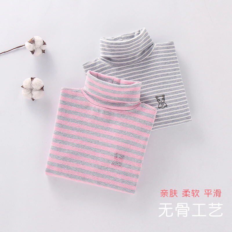AUTUMN AND WINTER CHILDRENS COTTON AUTUMN CLOTHES WARM FLEECE TURTLENECK TOPS BOYS AND GIRLS COLOR COTTON BOTTOMS MEDIUM AND LARGE CHILDRENS COTTON SWEATERS