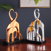 现代简约抽象艺术摆设 小众艺术摆件轻奢桌面摆设 吉祥大象工艺品