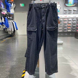 李宁牛仔裤男款2024夏季新款潮流宽松水洗长裤男士休闲裤AJQU155