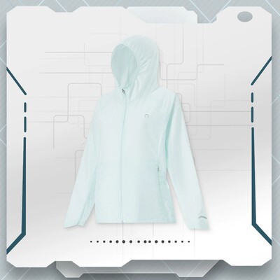 李宁风衣女大童综合体能系列反光防晒宽松运动风衣YFDU174