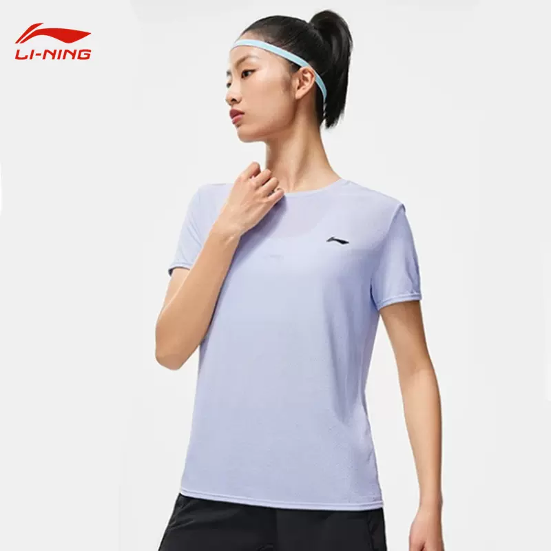 李宁女款夏季跑步系列透气短袖
