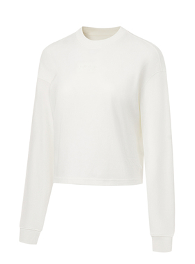 Lining/李宁2024新款女士简约运动休闲针织圆领卫衣AHST156