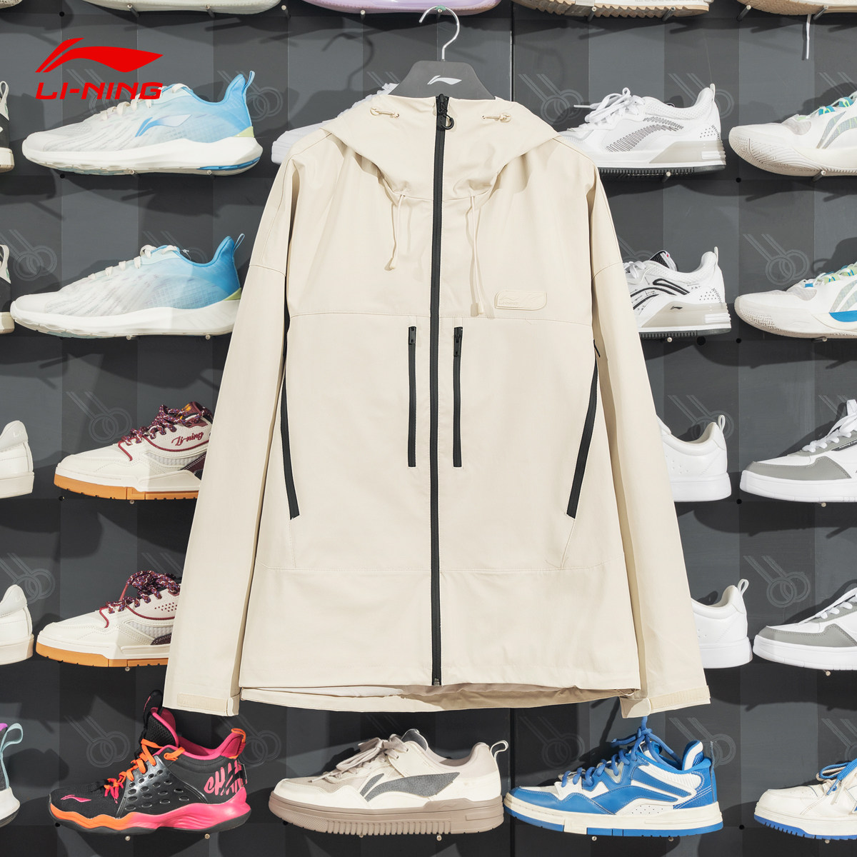 李宁冲锋衣男2025春季