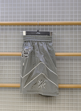 李宁五分裤男子2024秋季韦德系列宽松透气运动速干短裤AKSU757
