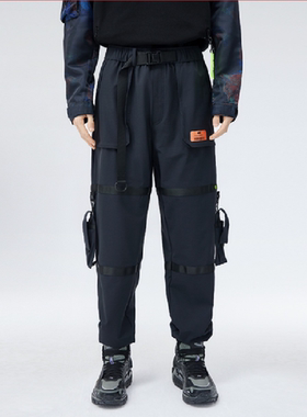 李宁休闲裤LNG 未来玩家系列多口袋设计 男女同款束脚裤FHAC017