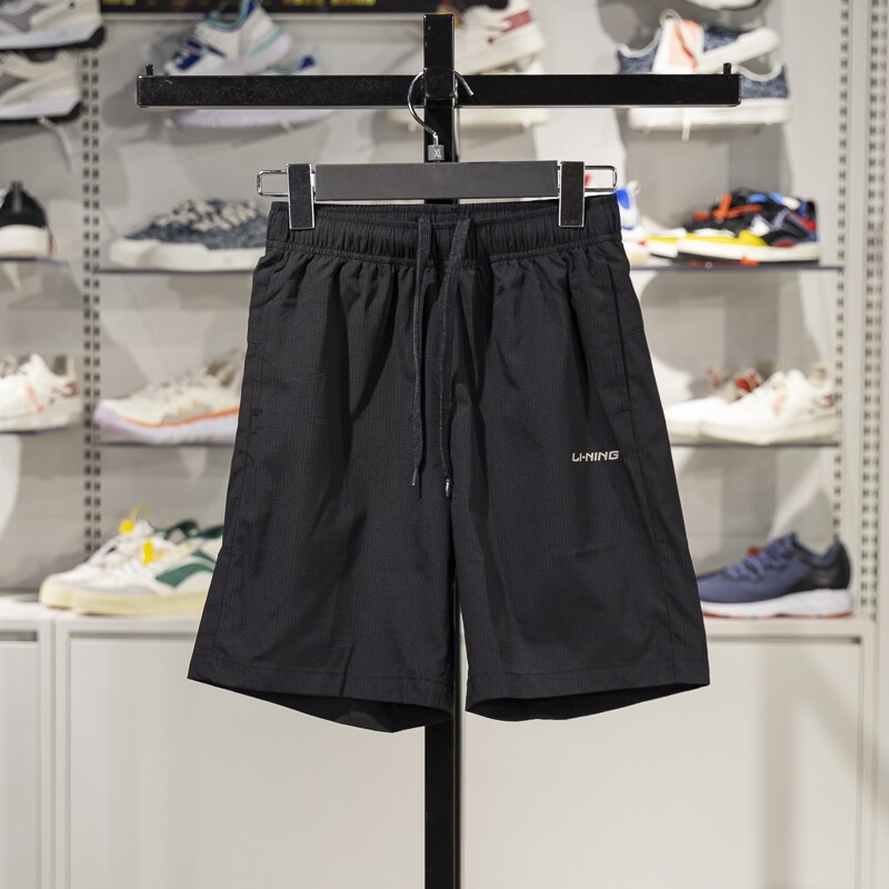 李宁童装短裤男大童2024夏季新款速干透气运动休闲五分裤YKSU165
