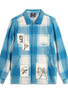 李宁反伍BADFIVE龙抬头男子潮流休闲翻领宽松长袖衬衫ASHU451