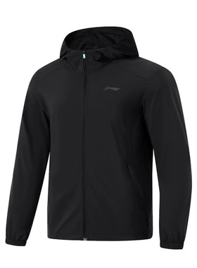 李宁端防晒款运动风衣男款2024夏新款防风休闲夹克外套AFDU659