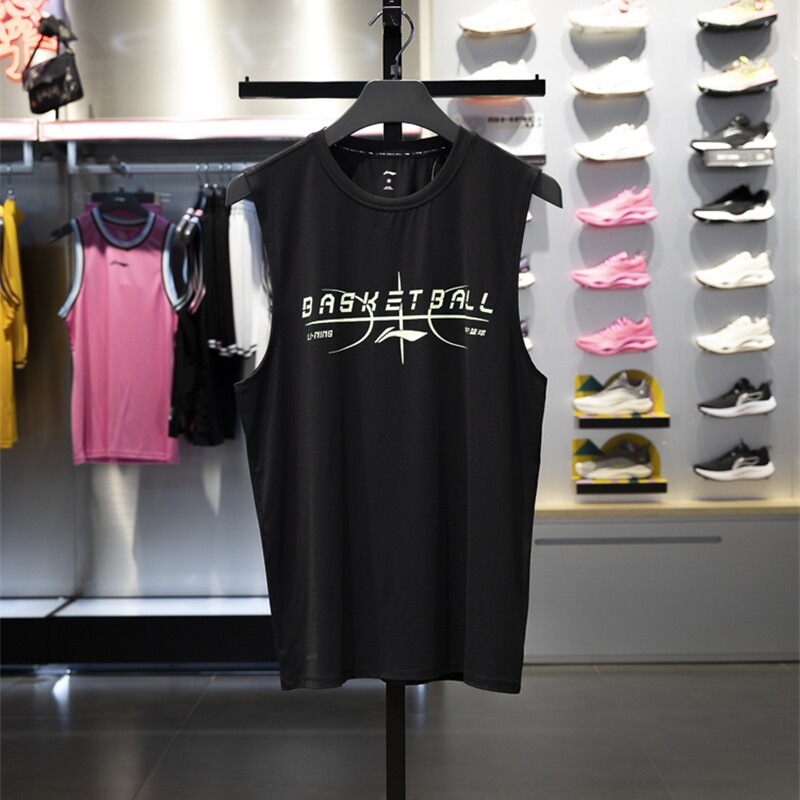 李宁背心2024秋季新款男子专业篮球系列运动速干无袖T恤AVSU033