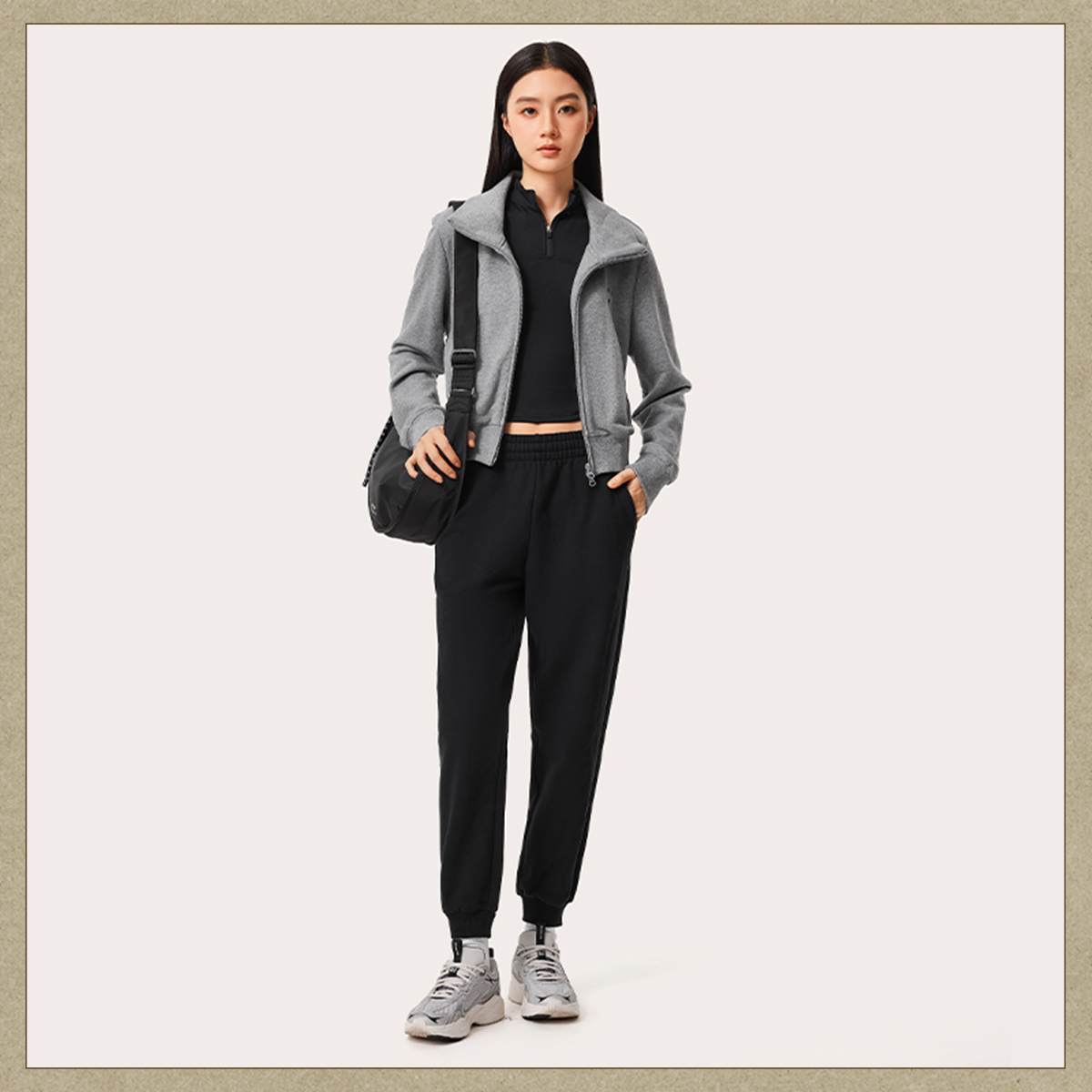 李宁女子长裤运动保暖卫裤