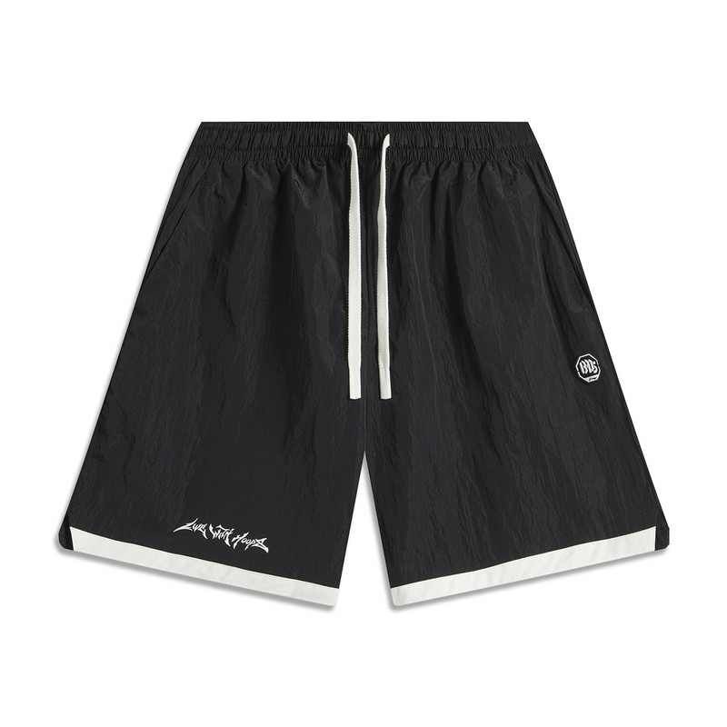 李宁运动裤秋季男篮球系列舒适时尚透气简约宽松运动短裤AKSU487