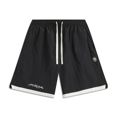 李宁运动裤秋季男篮球系列舒适时尚透气简约宽松运动短裤AKSU487