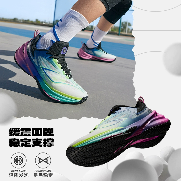 李宁篮球鞋男大童2025回弹支撑稳定透气清凉反光低帮童鞋YKBV022