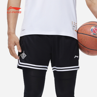 男子休闲宽松透气舒适比赛运动短裤 篮球裤 AAPT043 短裤 李宁夏季