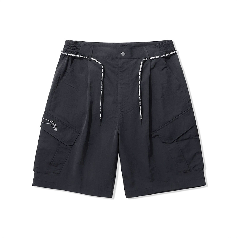 街头不打烊 x 中国李宁2024新品男子轻薄反标宽松休闲短裤AKSU819