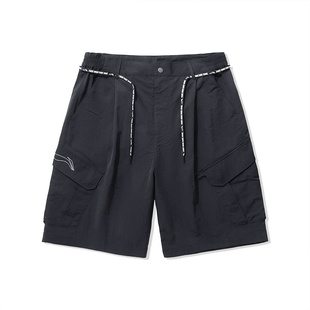 街头不打烊 x 中国李宁2024新品男子轻薄反标宽松休闲短裤AKSU819