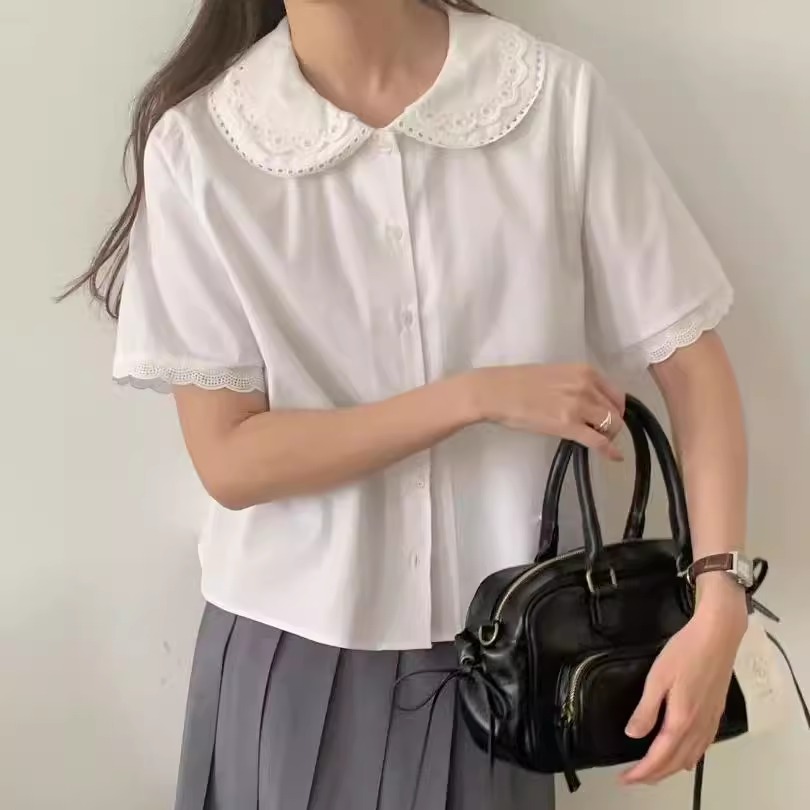 韩国东大门2025秋季新款短袖衬衫