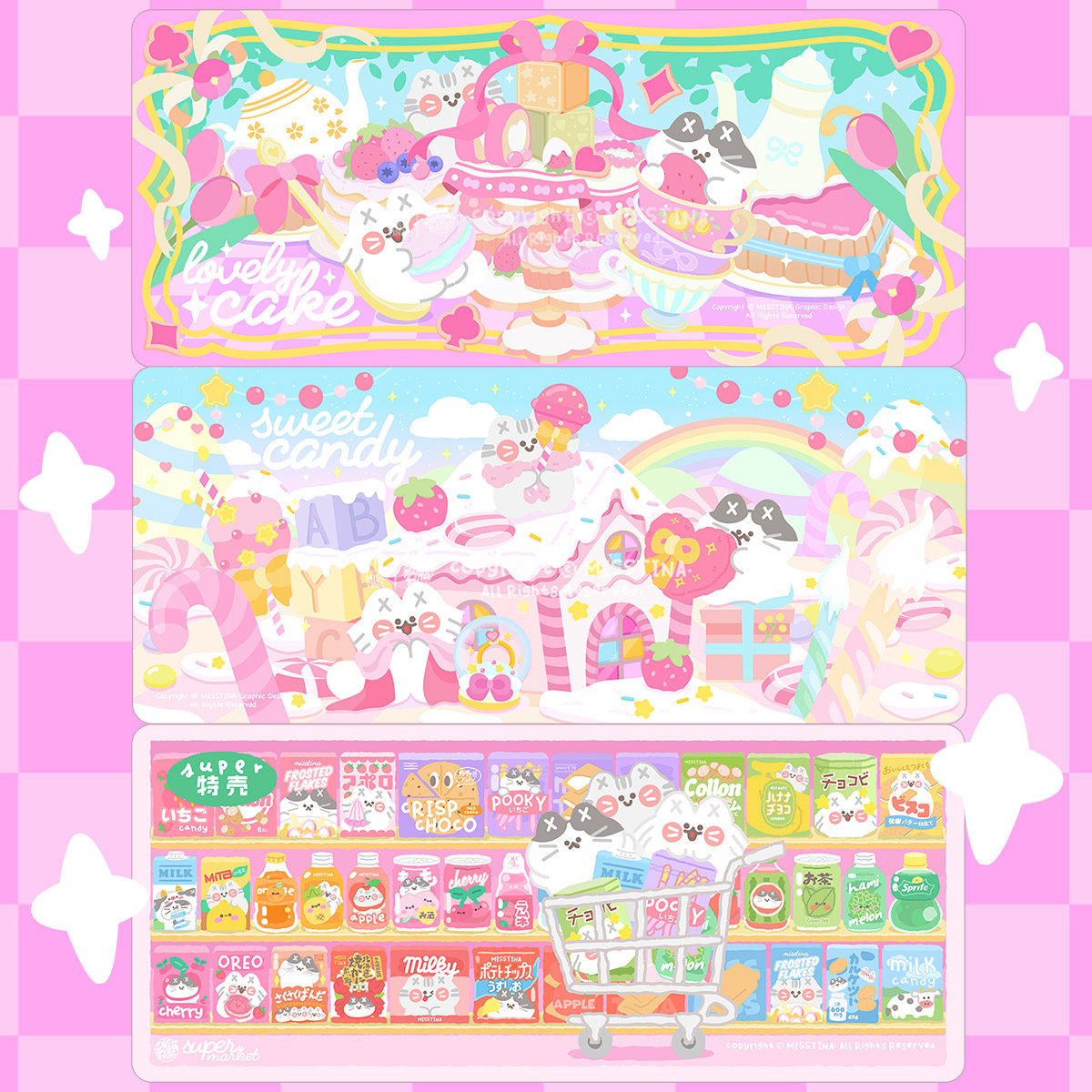 「MISSTINA」可爱MI鼠标垫女生超大办公游戏学习电脑键盘防滑桌垫,电脑硬件/显示器/电脑周边,鼠标垫/贴/腕垫,淘宝优惠券,粉丝福利购,淘宝优惠卷