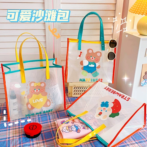 Пляжная сумка через плечо для плавания, сумка-органайзер, милая льняная сумка, водонепроницаемая сумка на одно плечо, популярно в интернете