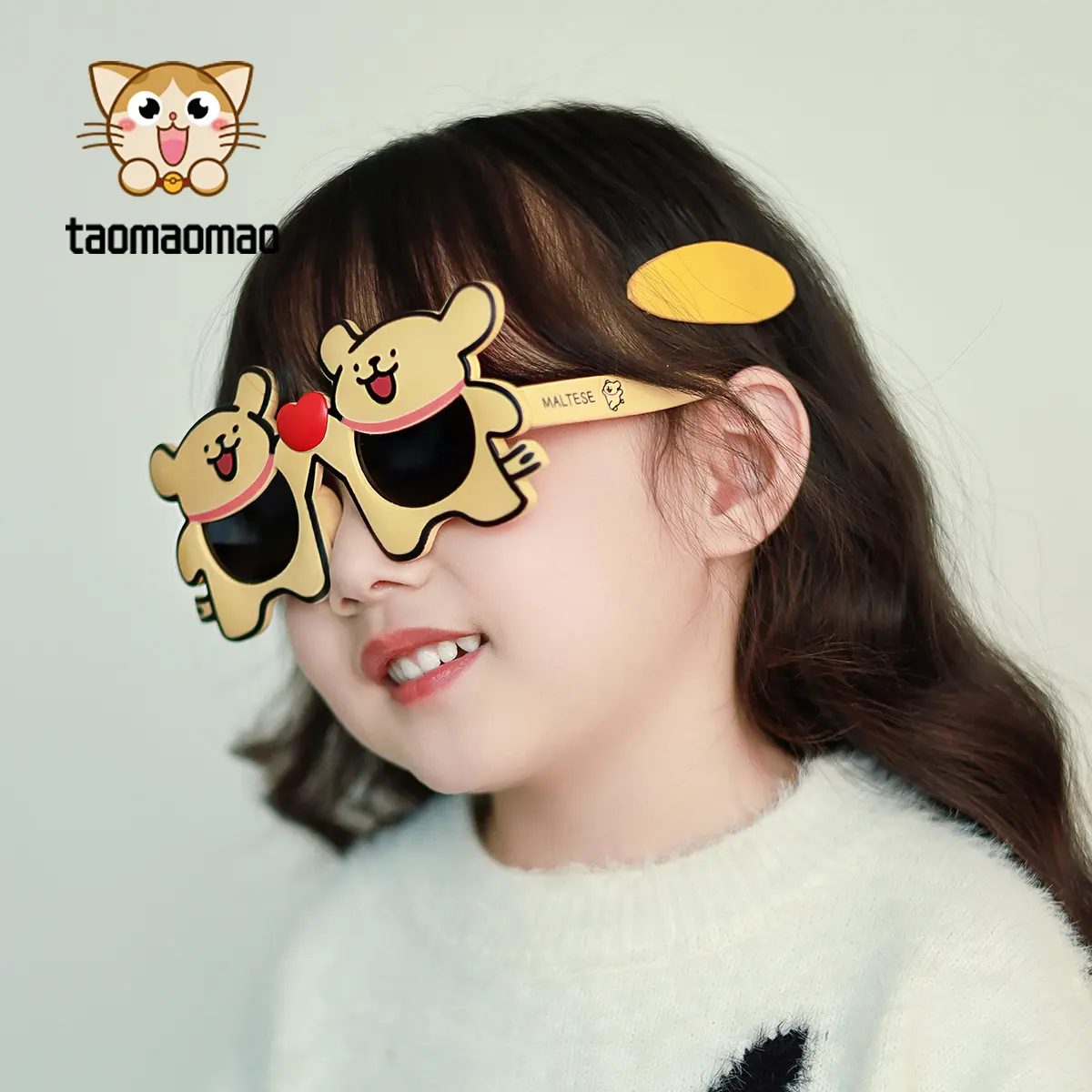 新款儿童偏光镜宝宝墨镜卡通造型线条狗联名男拍照太阳眼镜女