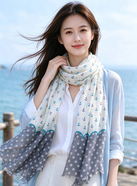 新款羊毛围巾秋冬保暖时尚搭配纯羊绒长款围巾妈妈围巾披肩黑白色