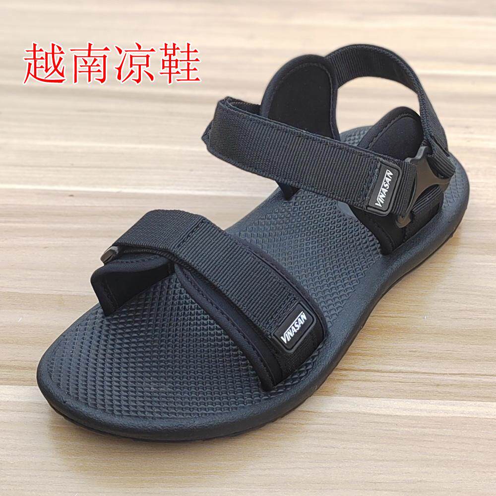 越南凉鞋黑色橡胶底防滑沙滩鞋