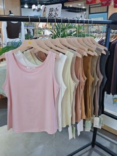 2025优布客夏季新款女士莫代尔棉背心纯色舒适吊带宽肩圆领5601