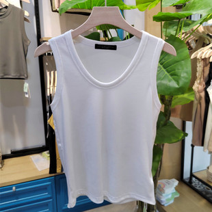 优布客女士0碳天丝背心2024夏季新款5603圆领宽肩带纯色百搭短款