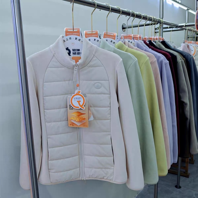 桔也猫有范外套男女棉服云感气绒立领羊毛修身内穿保暖上衣显瘦冬