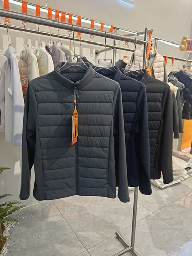 桔也A8879冬男士中厚羊毛棉服外套高弹拼接立领时尚修身保暖内胆