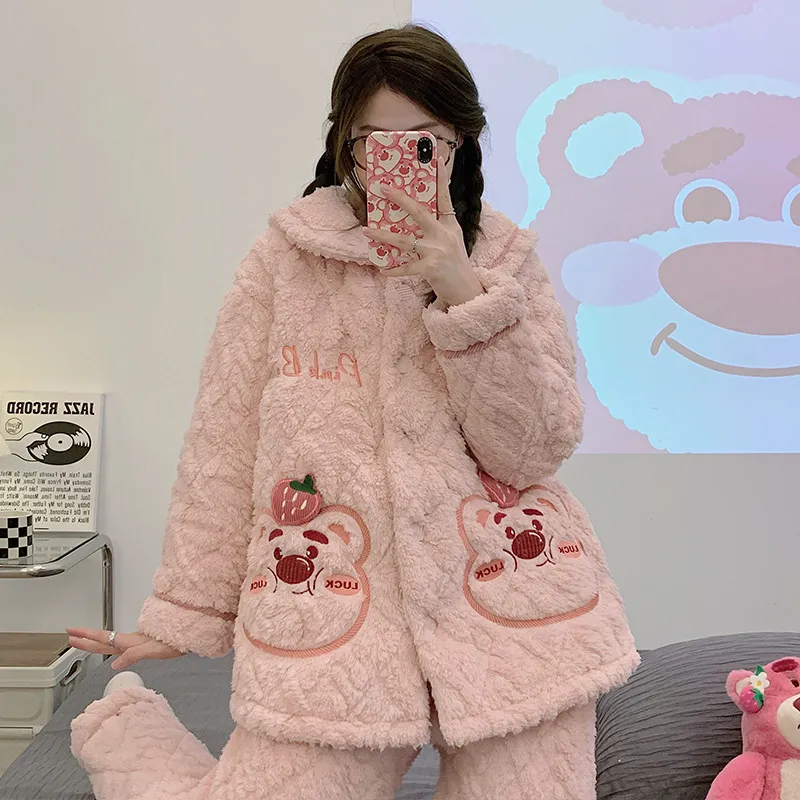 睡衣女冬季三层夹棉加厚加绒可爱活泼粉色心可外穿家居服套装,女士内衣/男士内衣/家居服,睡袍/浴袍,淘宝优惠券,粉丝福利购,淘宝优惠卷