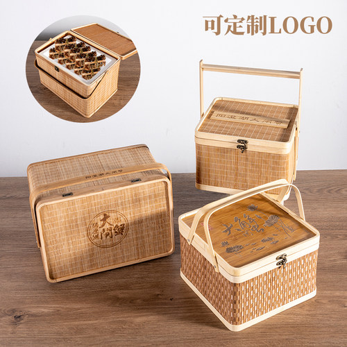 竹篮手提海鲜大闸蟹冷冻保温包装