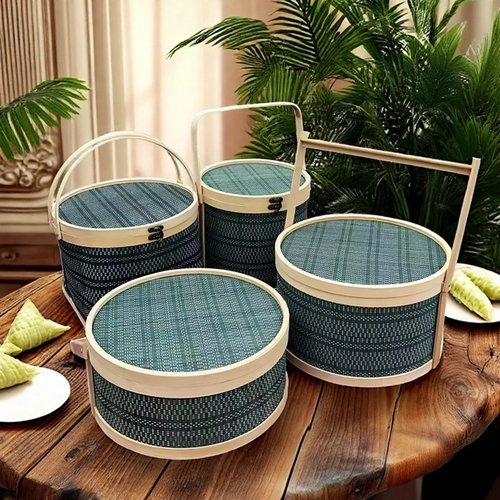 竹编手提蓝端午中秋喜事包装