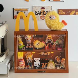 labubu怪味便利店系列整套盲盒收纳盒桌面diy场景手办防尘展示架