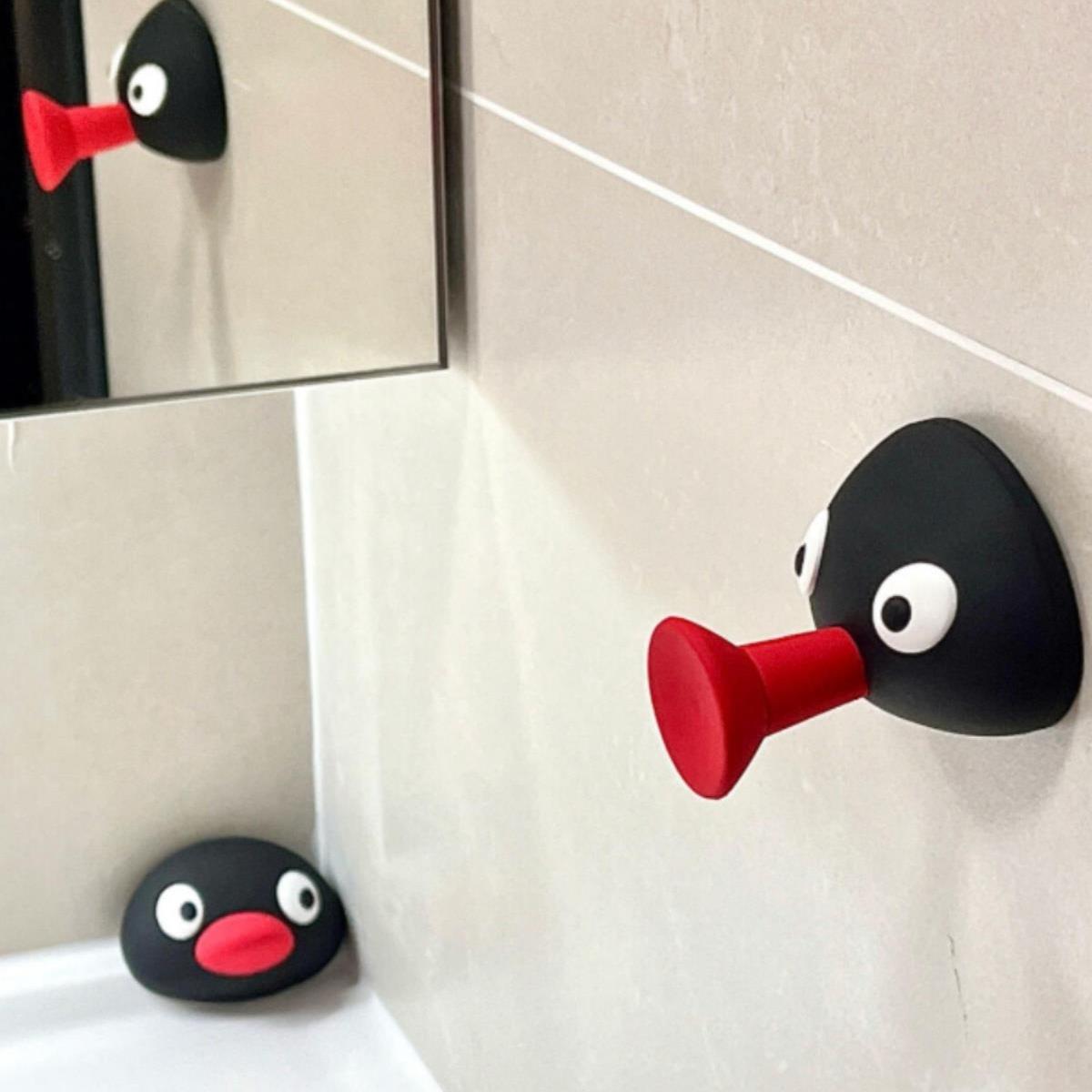 嘟嘴毛巾挂钩可爱企鹅卫生间