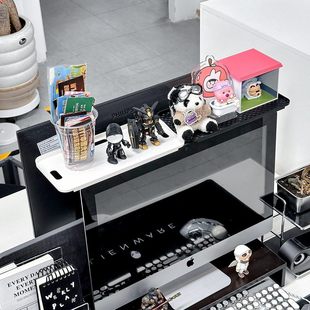 电脑显示器上方置物架办公室工位桌面显示屏幕顶部遥控器收纳托架