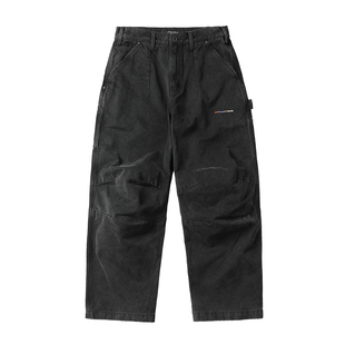 男百搭休闲长裤 实年服工SK119新款 裤 潮牌工装 子 重磅水洗宽松阔版